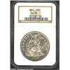 Image 1 : 1846 S$1 AU55 NGC. Some dappled dove-gray shadings adorn the partially lustrous surfaces of this unc