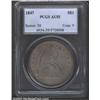 Image 1 : 1847 S$1 AU55 PCGS. The deep lavender patina does not fully subdue the peripheral luster. A sharply.