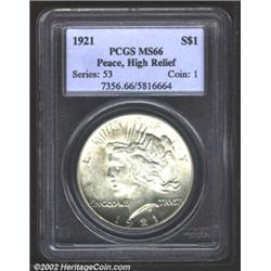 1921 S$1 MS66 PCGS. The strike, which is well above average for this often poorly impressed issue, i