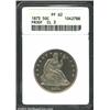 1873 50C No Arrows PR62 ANACS. The obverse has iridescent powder-blue patina, while the reverse has.