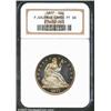 Image 3 : 1877 50C PR66 Cameo NGC. Ex: P. Kaufman. Tail Hub Variety II. This hub variety is identifiable by th