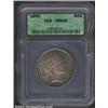 1892 50C MS65 ICG. A base of rich antique-copper toning envelops both sides with powder-blue accents