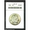 1908 50C MS63 ANACS. Both sides have gentle lemon, lilac, and speckled golden-brown patina. A well s