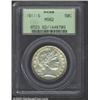 1911-S 50C MS62 PCGS. Slate-gray color forms a base for streaks of tan patina. This is a sharply str