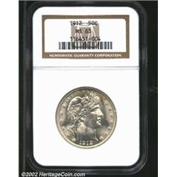 1912 50C MS63 NGC. The untoned, frosty-white surfaces possess needle sharp detail over virtually all