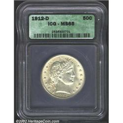 1912-D 50C MS65 ICG. An olive-gray Gem with good luster and a nearly pristine reverse. While not ful