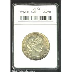 1912-S 50C MS63 ANACS. Lightly freckled with russet patina. Lustrous and nicely struck, and carefull