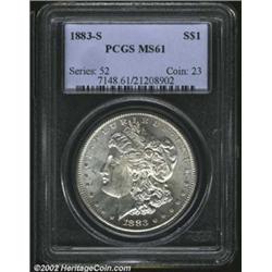 1883-S S$1 MS61 PCGS. A brilliant and flashy Morgan Dollar that has mildly prooflike fields. Well st