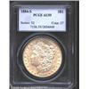 1884-S S$1 AU55 PCGS. The margins have flashy luster. The fields and highpoints have light yellow-gr