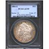 1884-S S$1 AU55 PCGS. Lustrous, pale steel surfaces with uniform gold and russet toning about the ri