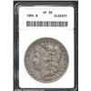 Image 1 : 1894 S$1 VF30 ANACS. A silver-gray example that has charcoal patina within the crevices of the devic