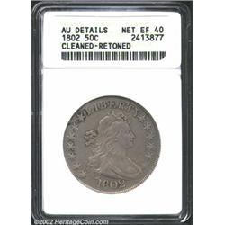 1802 50C--Cleaned, Retoned--ANACS. AU Details, Net XF40. O-101, the only variety, R.3. Sharply struc