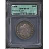 1806 50C Pointed 6, Stem XF45 ICG. O-119, R.3. Deep gray-golden patina covers each side with blue ac