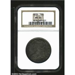 1828 50C Square 2, Small 8 MS65 NGC. O-113, R.3. This is a blatantly original example with rich anti