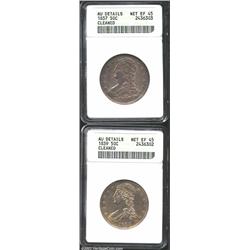 1837 50C--Cleaned--ANACS, AU Details, Net XF45, light gray toning over the bright, cleaned surfaces;