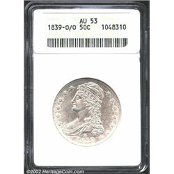 1839-O 50C AU53 ANACS. The mintmark is repunched south. The stars, legends, and devices are lustrous