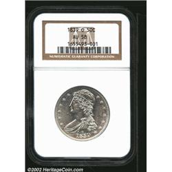 1839-O 50C AU58 NGC. Breen-4739. The mintmark was originally entered too low, then largely effaced..