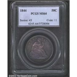 1844 50C MS64 PCGS. Writing in 1993, Randy Wiley and Bill Bugert had this to say about the rarity of