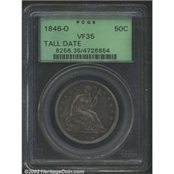 1846-O 50C Tall Date VF35 PCGS. An underappreciated variety that is much scarcer than the Medium Dat