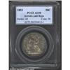 Image 1 : 1853 50C Arrows and Rays AU50 PCGS. A blue grey patina with some underlying mint luster. While wear.