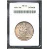 Image 1 : 1856 50C MS64 ANACS. A few of the stars are softly struck, but the major devices are bold. A lustrou