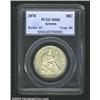 1874 50C Arrows MS63 PCGS. Well struck except for a couple of stars. Lightly toned with moderate lus