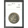 1895-S 50C MS61 ANACS. Pale sea-green, gold, and lavender patina. A sharply struck example that has.