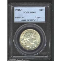 1902-S 50C MS64 PCGS. Similar in overall rarity to the 1902-O, the 1902-S was produced to the extent