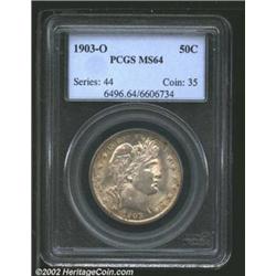 1903-O 50C MS64 PCGS. This is a much more difficult date to locate than the original mintage of 2.1.