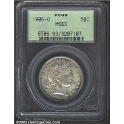 1906-O 50C MS63 PCGS. There are appreciable cartwheel effects on both sides of this coin, the luster