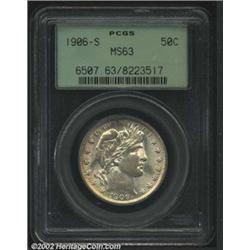 1906-S 50C MS63 PCGS. Both sides are well struck for the type, although we do note some faint roller