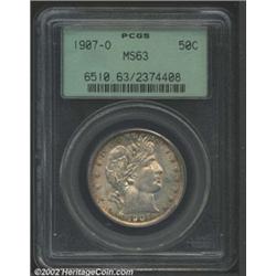 1907-O 50C MS63 PCGS. Although not full, the striking definition is impressively bold for a Barber H