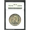 1916 50C MS63 ANACS. The borders have faintly speckled green-gray patina. Despite a couple of stray.