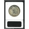 Image 2 : 1916-S 50C AU58 ANACS. Silver-gray in color with some pale green patina. The devices have light rub,