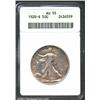 1920-S 50C AU55 ANACS. Gold and lilac patina. The margins and devices have ebullient luster. The fie