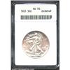 Image 1 : 1921 50C AU50 ANACS. Light silver-gray color. The bright luster is quite extensive, and the surfaces