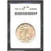 Image 1 : 1921-D 50C AU58 ANACS. Just shy of a Mint State grade, this otherwise golden-gray example reveals so