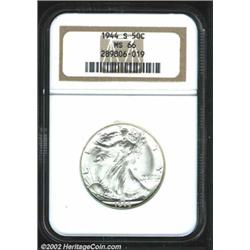 1944-S 50C MS66 NGC. A brilliant and flashy Gem that has gorgeous preservation. The strike is not qu