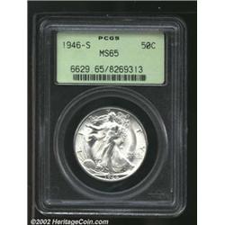 1946-S 50C MS65 PCGS. Brilliant and lustrous with an uncommonly clean right obverse field. A lovely.