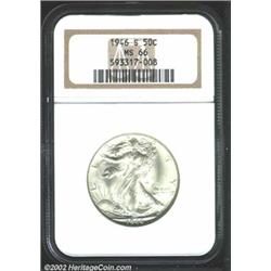 1946-S 50C MS66 NGC. A lustrous silver-gray Gem that has a reasonable strike and a seemingly pristin