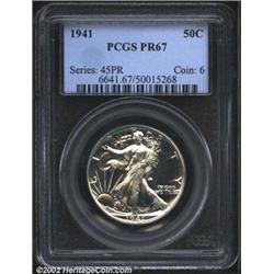 1941 50C PR67 PCGS. A lightly toned Superb Gem with an excellent strike and flawless preservation. S