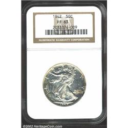 1942 50C PR63 NGC. Full brilliance is seen on both sides of this delicately patinated, golden-gray a