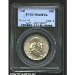 1948 50C MS65 Full Bell Lines PCGS, light, speckled gray toning is seen over each side; 1948-D MS65.