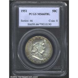 1951 50C MS66 Full Bell Lines PCGS. Lustrous and seemingly defect-free, each side has light gray-bri