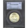 Image 1 : 1953-D 50C MS65 Full Bell Lines PCGS. Lightly toned with milky-gray and yellow-green colors. A lustr