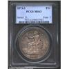 Image 1 : 1873-S T$1 MS63 PCGS. Unquestionably original, the mostly lavender-gray surfaces reveal speckled rus