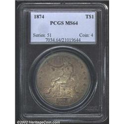 1874 T$1 MS64 PCGS. While the total mintage of the 1874 is not on the large side for the Trade Dolla