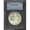 Image 1 : 1874-S T$1 MS63 PCGS. Large S, No Period after FINE. Breen-5785. Damage to the reverse hub omitted t