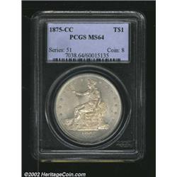 1875-CC T$1 MS64 PCGS. Type I Obverse / Type I Reverse. While the '75-CC is one of the more obtainab