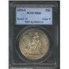 Image 1 : 1875-S T$1 MS62 PCGS. Type I Obverse / Type II Reverse. Large S. Breen 5793. The obverse is overlaid